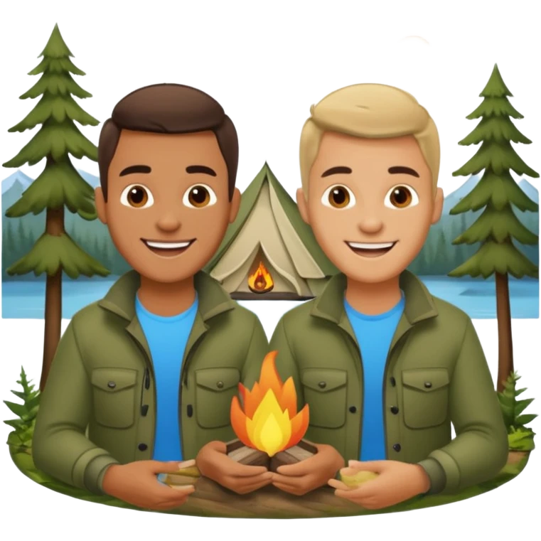 Gay men camping emoji