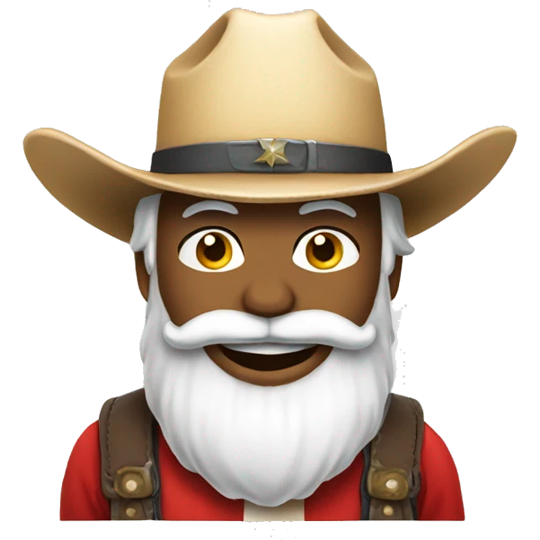 Santa clause wearing a cowboy hat emoji