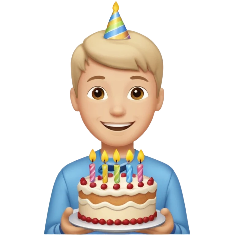 boy with birthday cake emoji