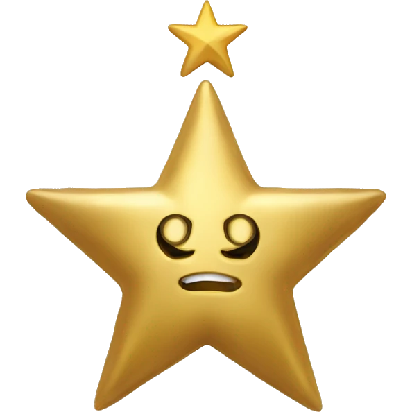 Gold star on an exam emoji