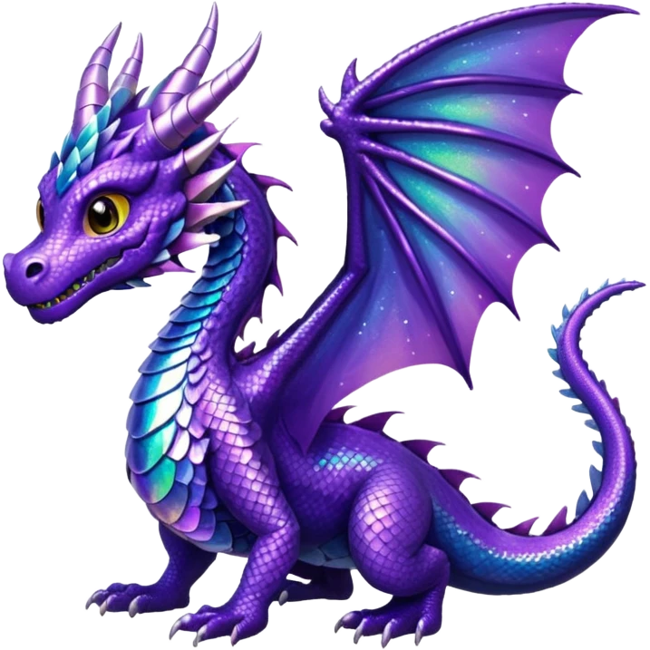 glitter purple dragon emoji