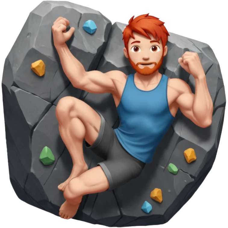bouldering guy red hair emoji