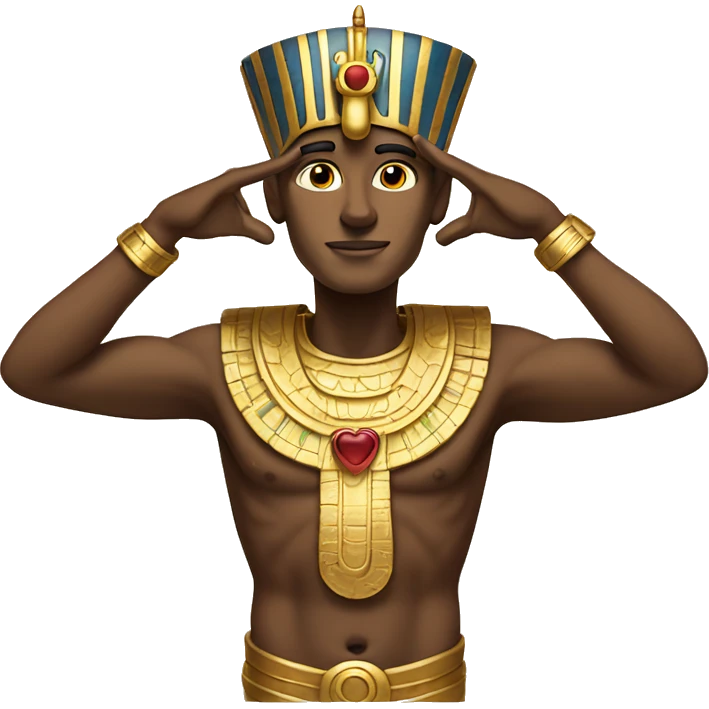 pharaoh making a heart with his hands emoji