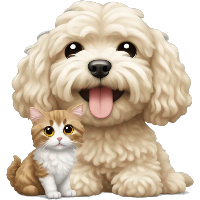 Maltipoo with cat emoji