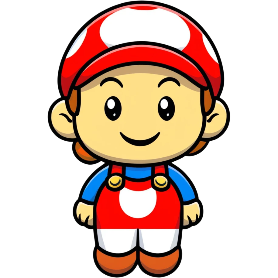 female Mario smiling in cute cartoon style emoji
