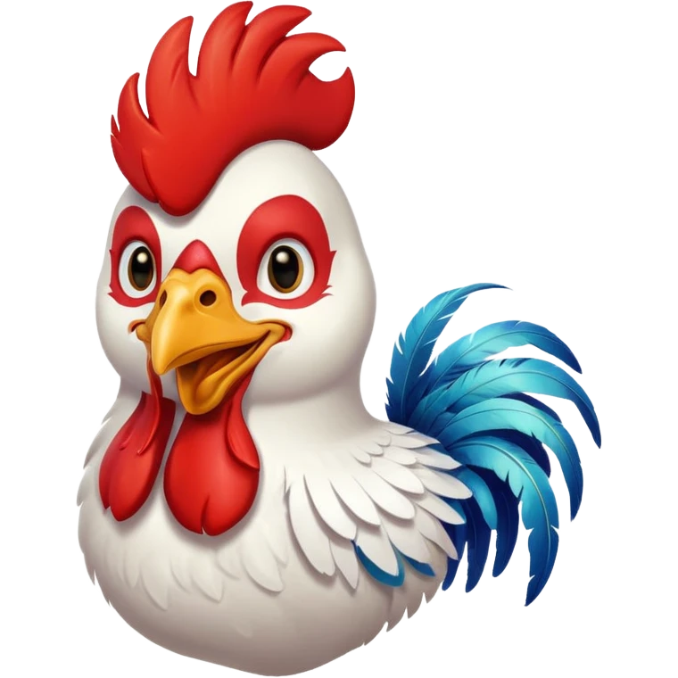 Biało czerwony kogut który się cieszy i mówi GG emoji