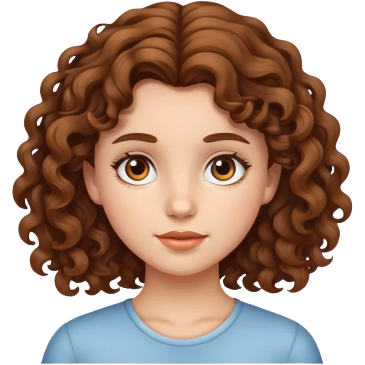 Girl with brown curly/wavy hair  emoji