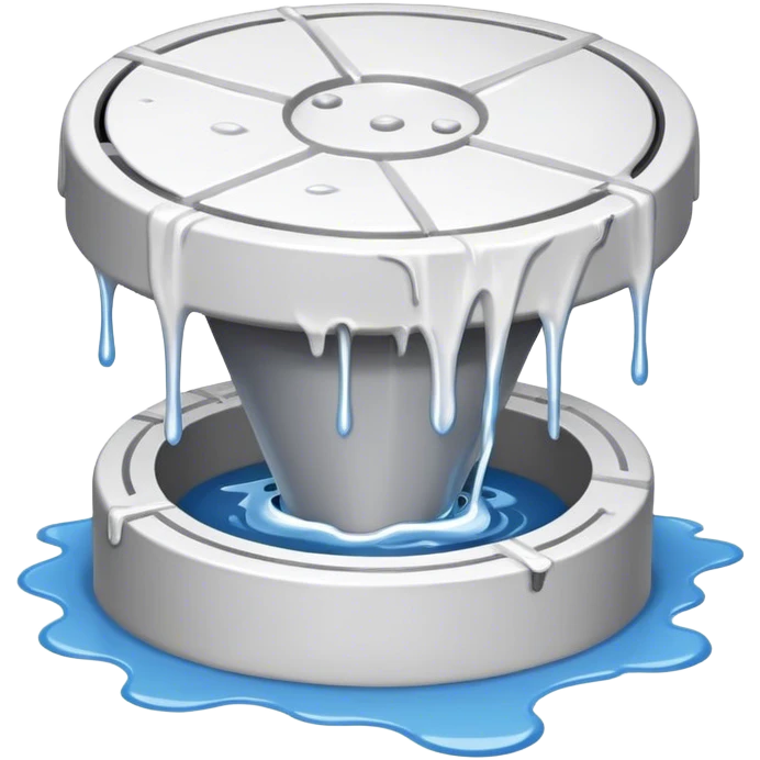 a manhole dripping white paint  emoji