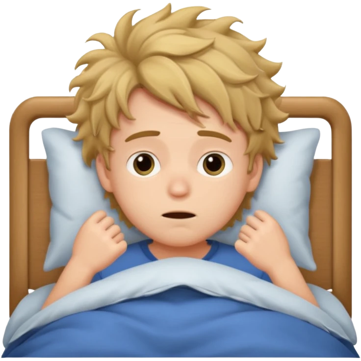 emoji- of a cute boy waking up in bed emoji