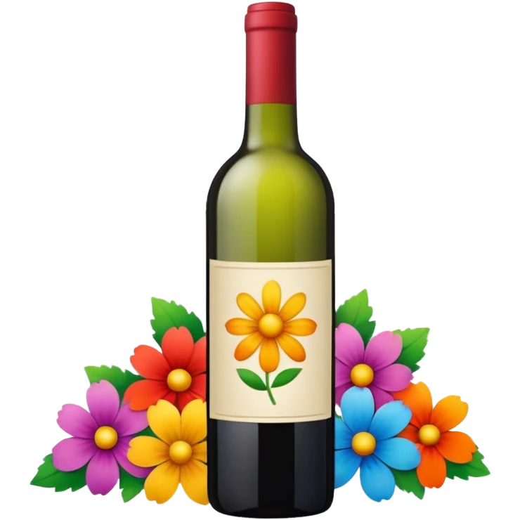 a flower decoration on a wine bottle emoji