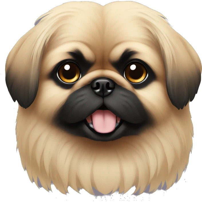 Beige Pekingese with black face  emoji