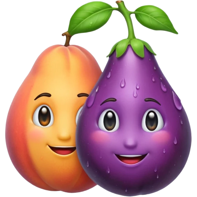 Make ass and divk emoji from 🍆🍑💦 emoji
