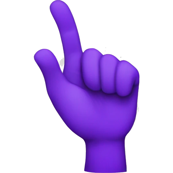 purple hand pointing emoji