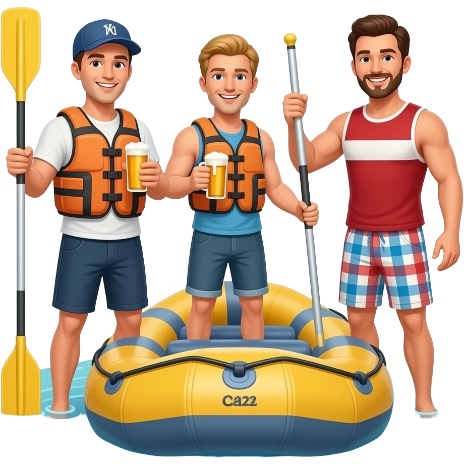 bachelor party on rafting without beer emoji