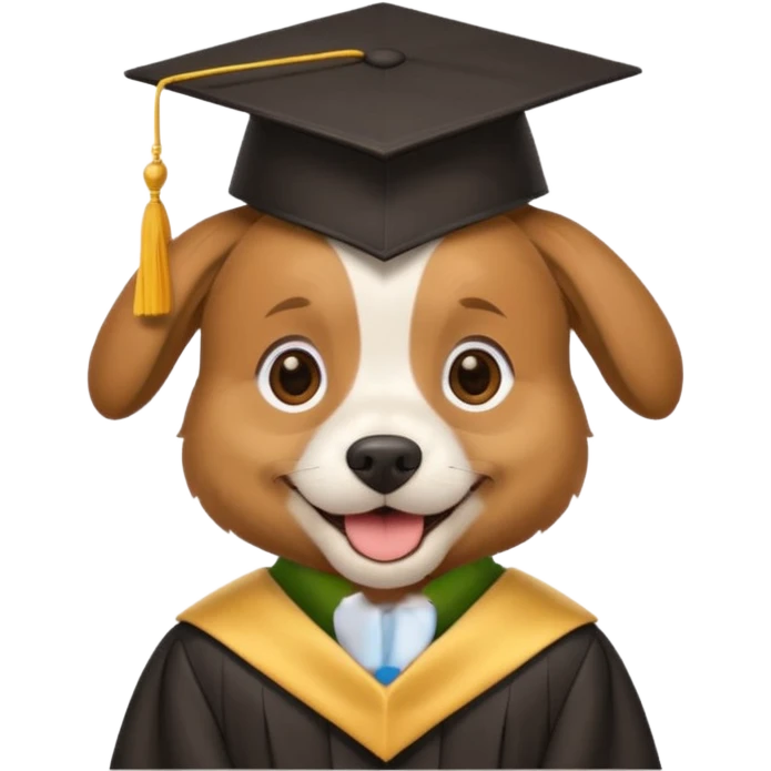 graduating cap dog emoji