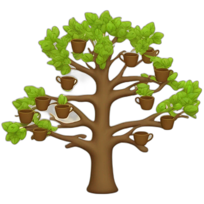 Cup tree chart. emoji