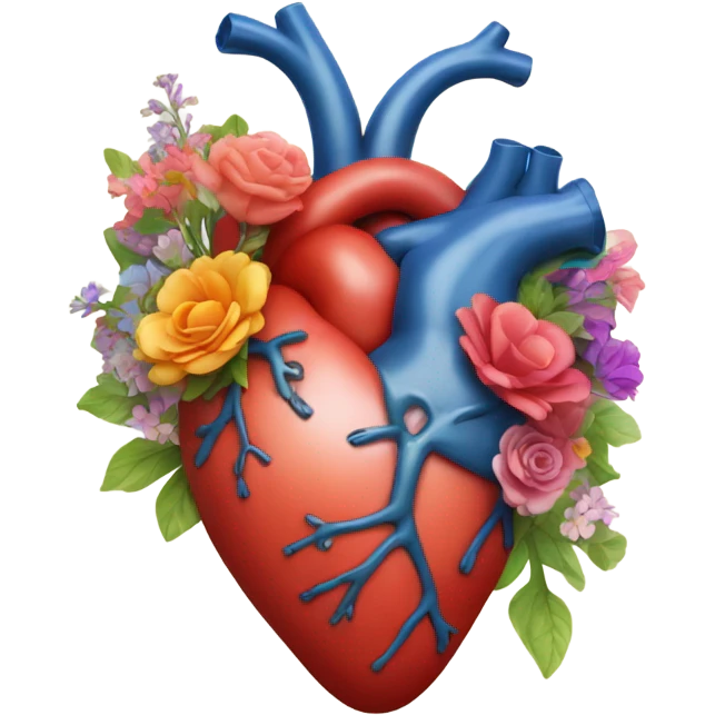 Anatomical hart with flowers emoji