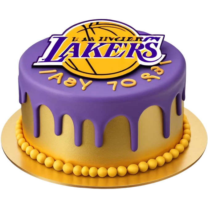 Los Angeles Lakers Kush cake in purple and gold emoji