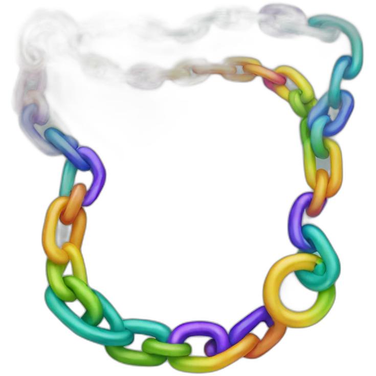 a chain necklace with colorful links emoji