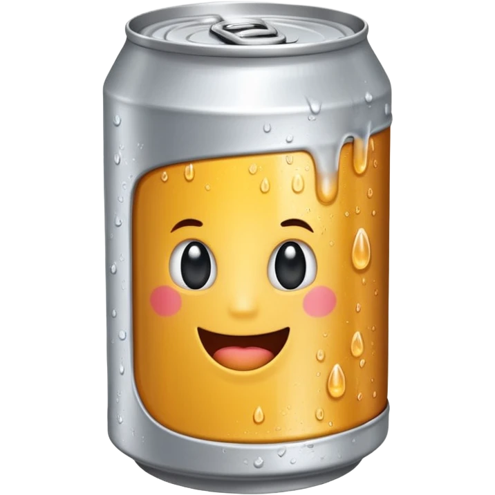 beer can on its side, top of the can facing the viewer, emoji style emoji