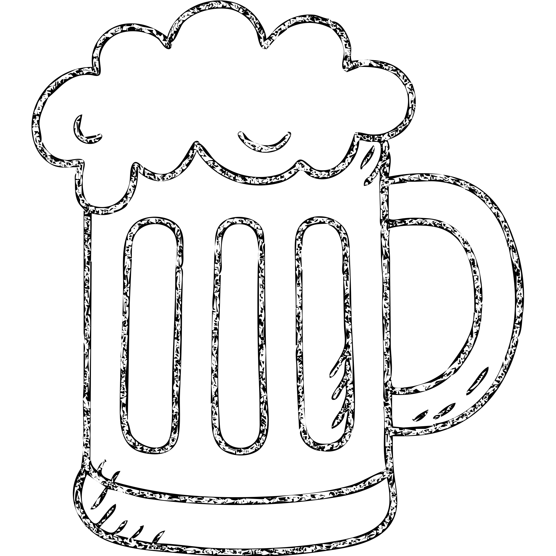 hand drawn outlined beer mug icon emoji