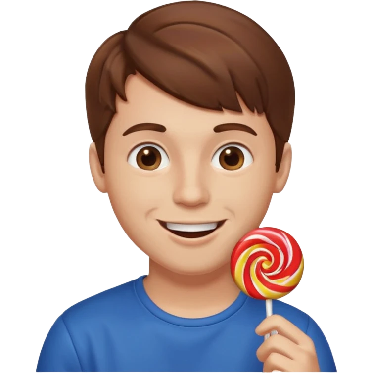 Guy eating lollipop emoji