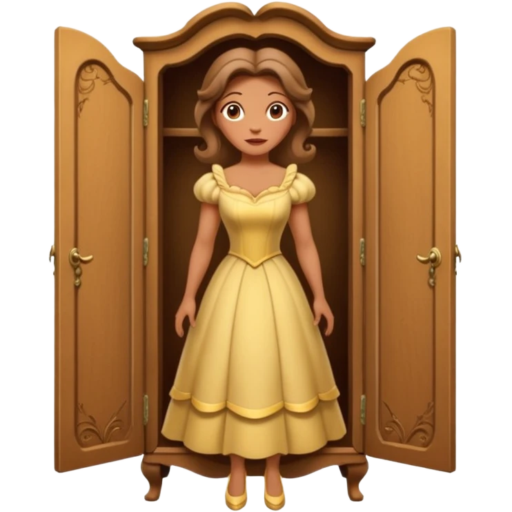 A middle-aged lady character from the fairy tale Beauty and the Beast — she was turned into a wardrobe and is around 40 years old. Based on the wardrobe’s original form, she has an anthropomorphic face. emoji