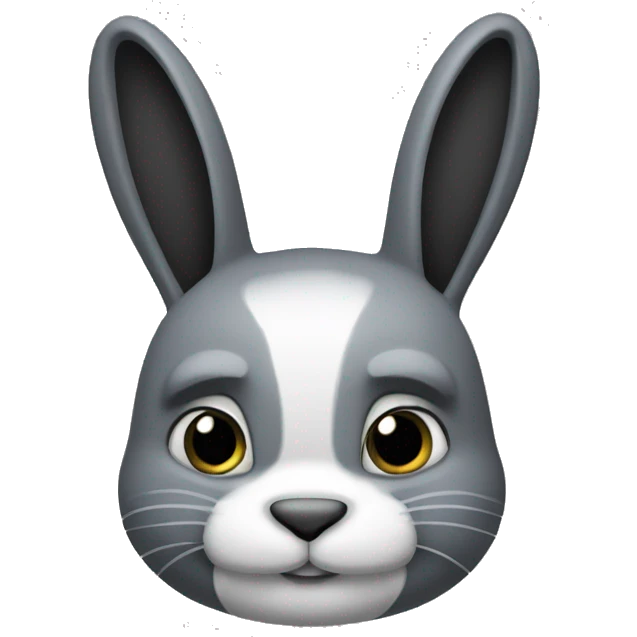 Lapin noir avec crinière grise emoji