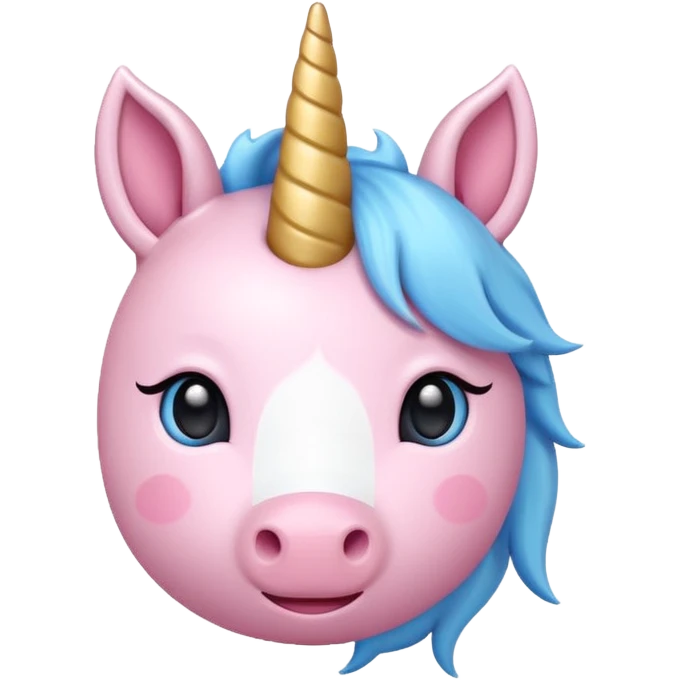 cute minimal unicorn head emoji, very simple lines, soft rounded shapes, pastel color palette, small friendly eyes, tiny blush, no complex textures, kawaii friendly mood, center composition, white background, extremely minimal details, modern emoji aesthetics emoji