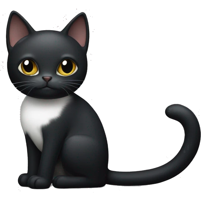 Black cat with a white patch on its stomach emoji