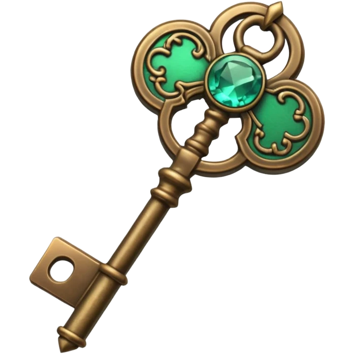 medieval green key icon emoji