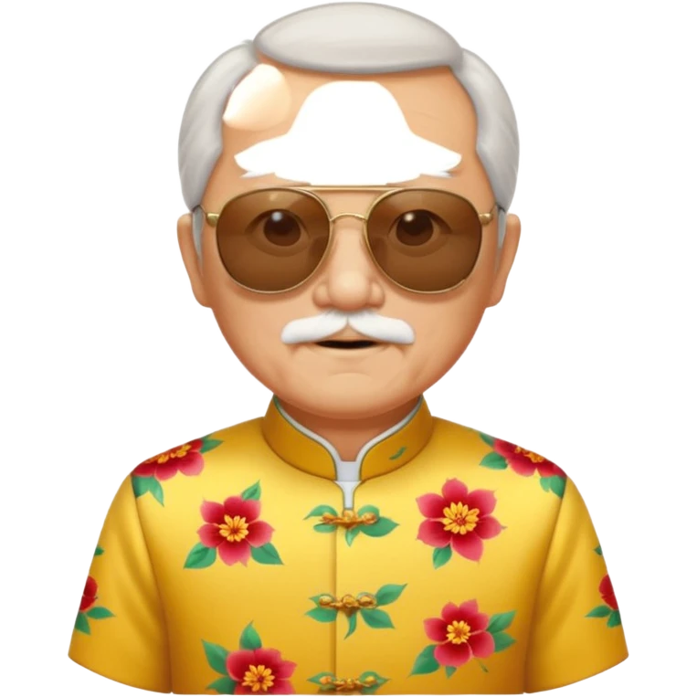 cheongsam ancient old man with sunglasses emoji
