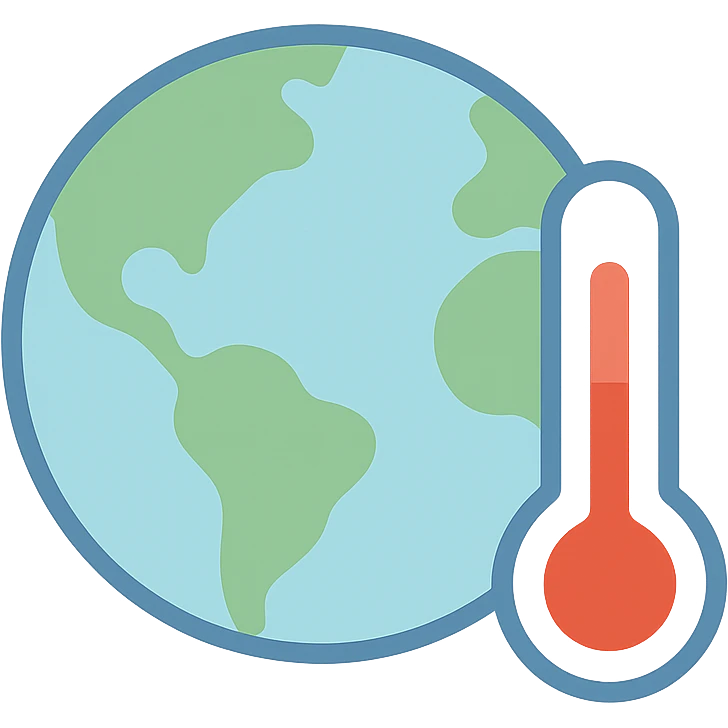 globe with a thermometer sticking out emoji