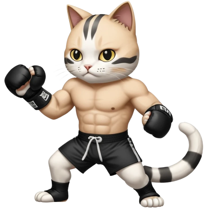 cat doing MMA fighting
 emoji