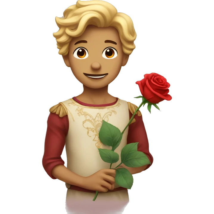 A little prince with a rose emoji