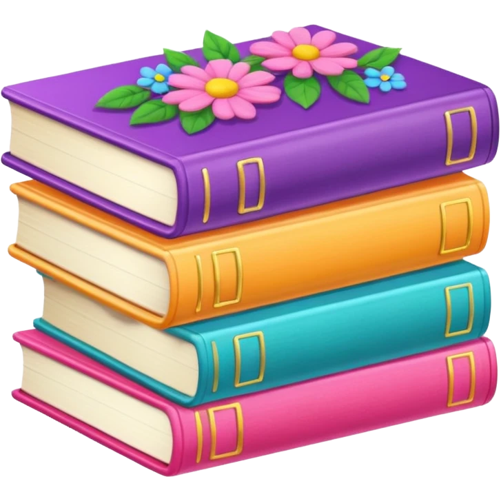 Stacked girly books emoji