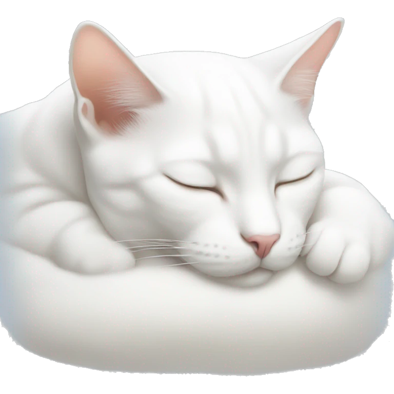 white cat sleeping emoji
