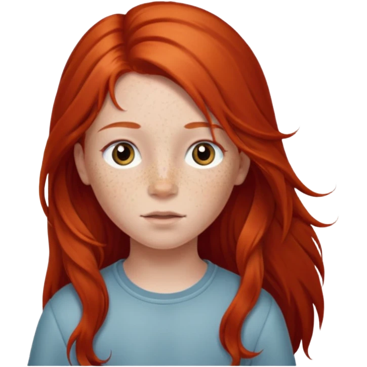 red long hair child emoji