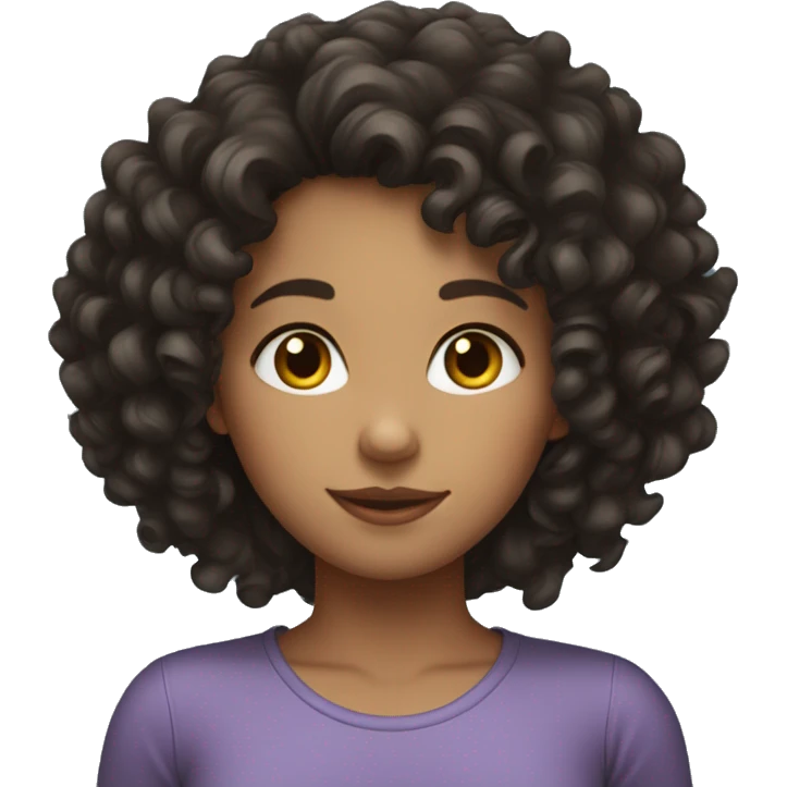 Dark curly hair beautifull girl emoji