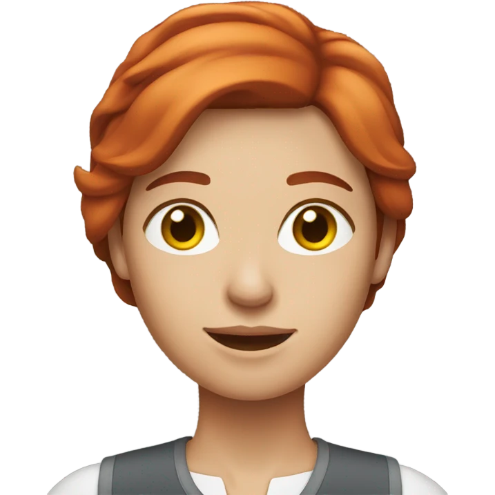 medium red hair woman working emoji
