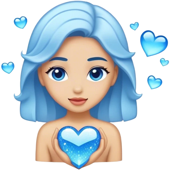 Sparkle in blue love emoji