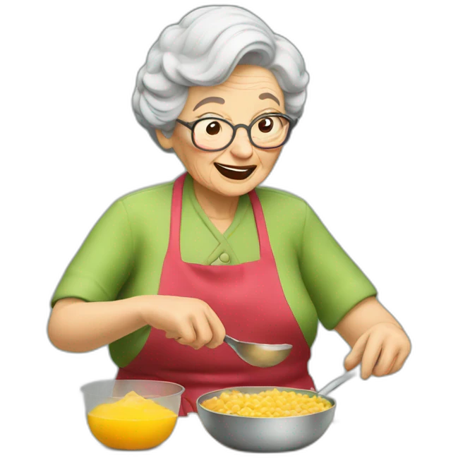 Granny coocking eat emoji