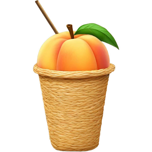Peach with a straw in it emoji