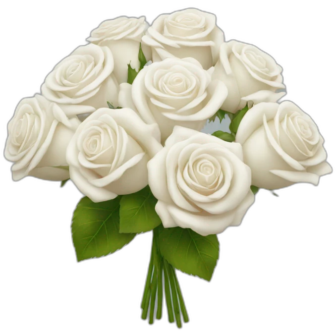 White rose bouquet  emoji