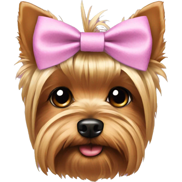 Yorkie with a bow emoji