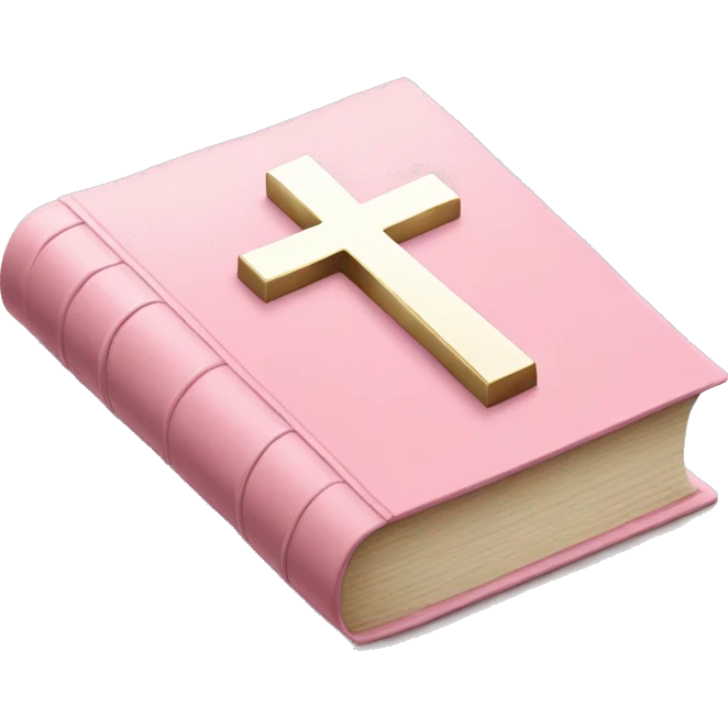 Pastel pink book with cross emoji