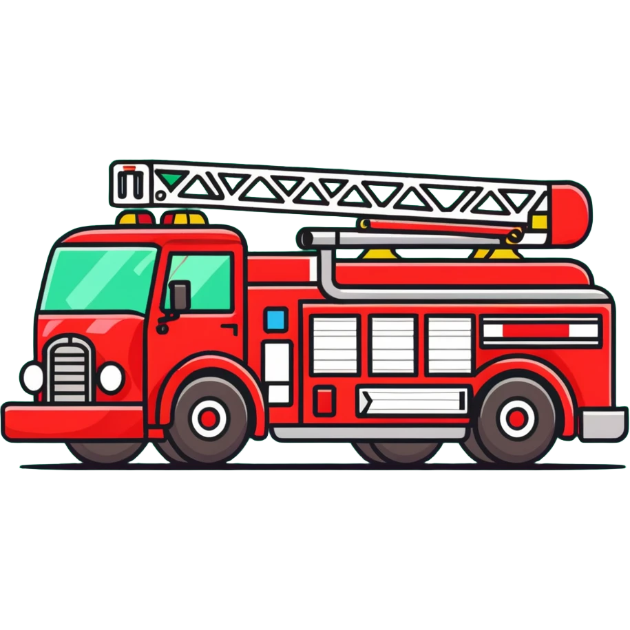 red and black fire truck emoji