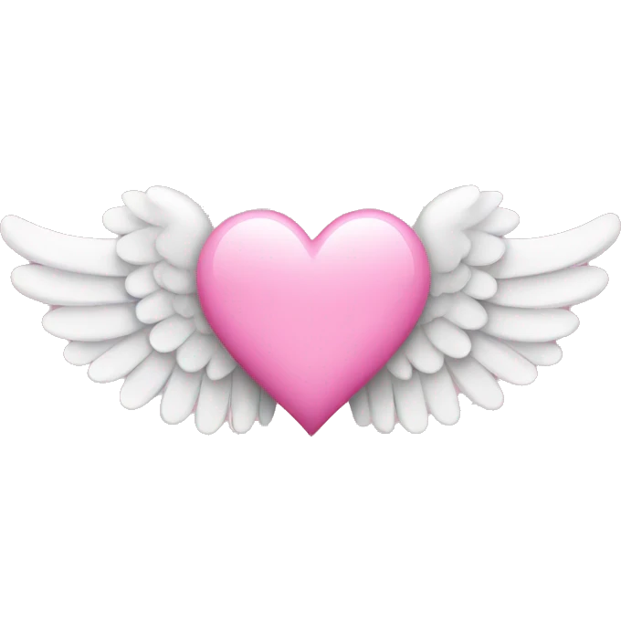 Pink heart with angel wings emoji