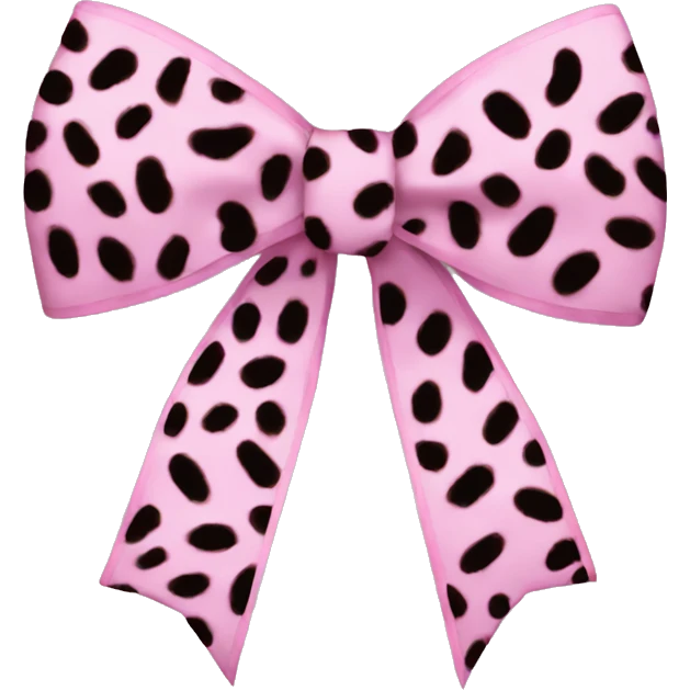 Pink cheetah print bow  emoji