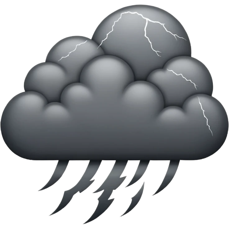 angry Thunderstorm Cloud, grey emoji